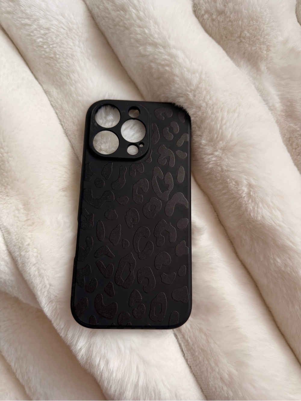 Black Leopard Texture Phone Case - IPhone 16 pro